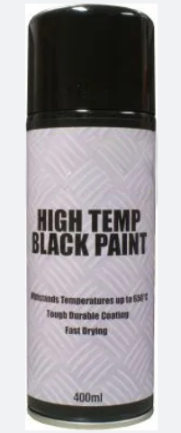 High Temperature Black Paint Aerosol Spray 400ml Matt Black - LS98